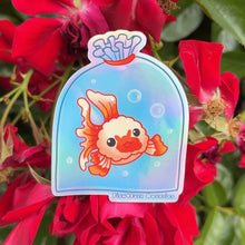 Load image into Gallery viewer, Holographic Fish4Ever Goldfish in a Bag Sticker