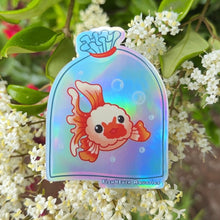 Load image into Gallery viewer, Holographic Fish4Ever Goldfish in a Bag Sticker
