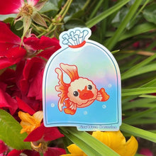 Load image into Gallery viewer, Holographic Fish4Ever Goldfish in a Bag Sticker
